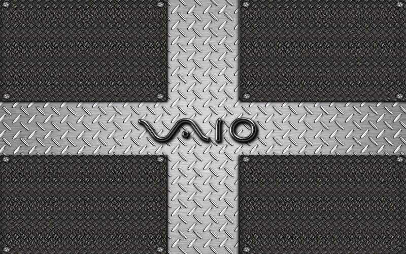 Vaio logo on metal background
