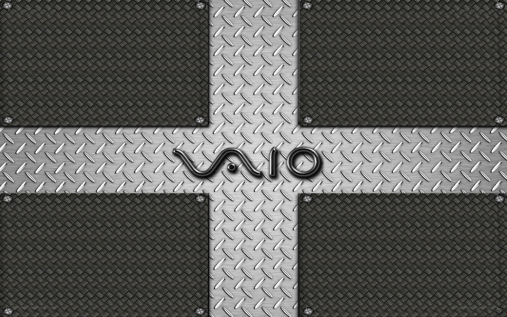 Vaio logo on metal background