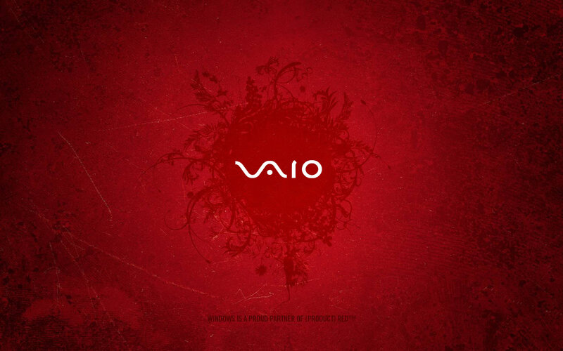 VAIO logo on red background