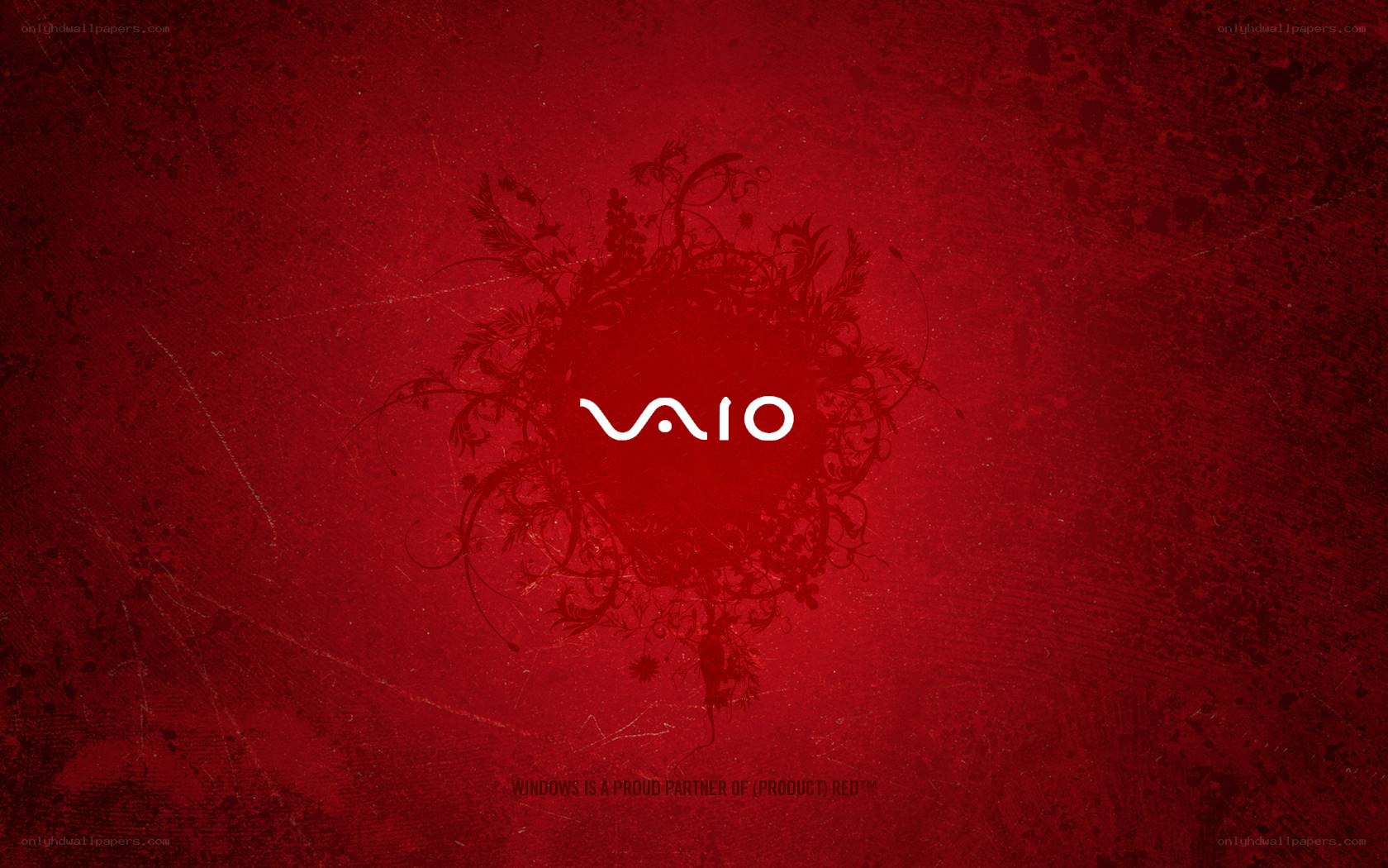 VAIO logo on red background