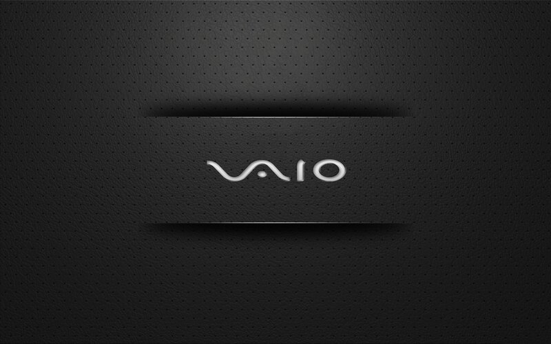 VAIO logo on textured black background