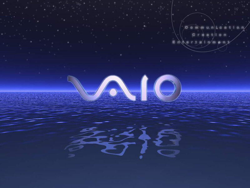 VAIO logo over water