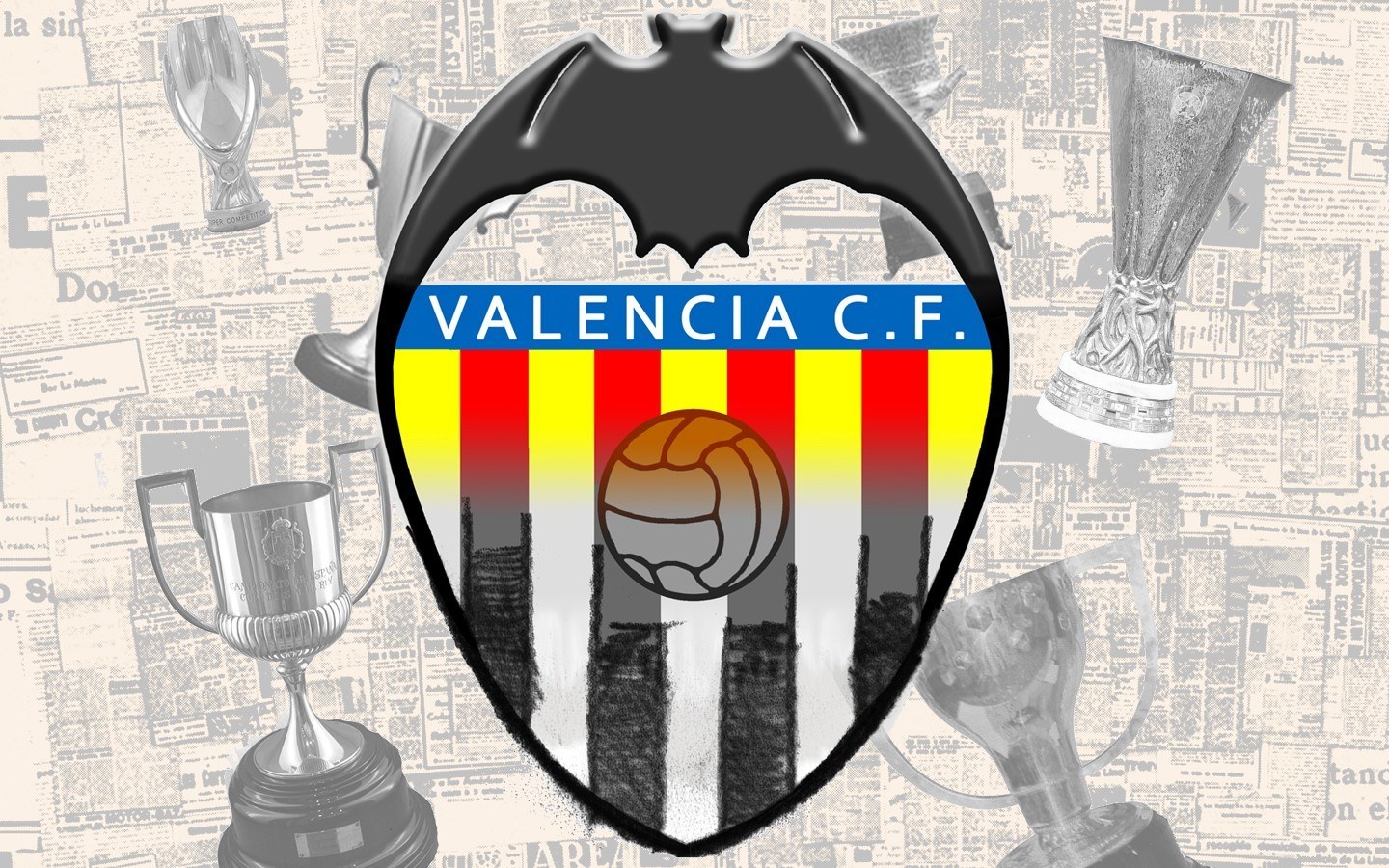 Valencia CF logo with trophies