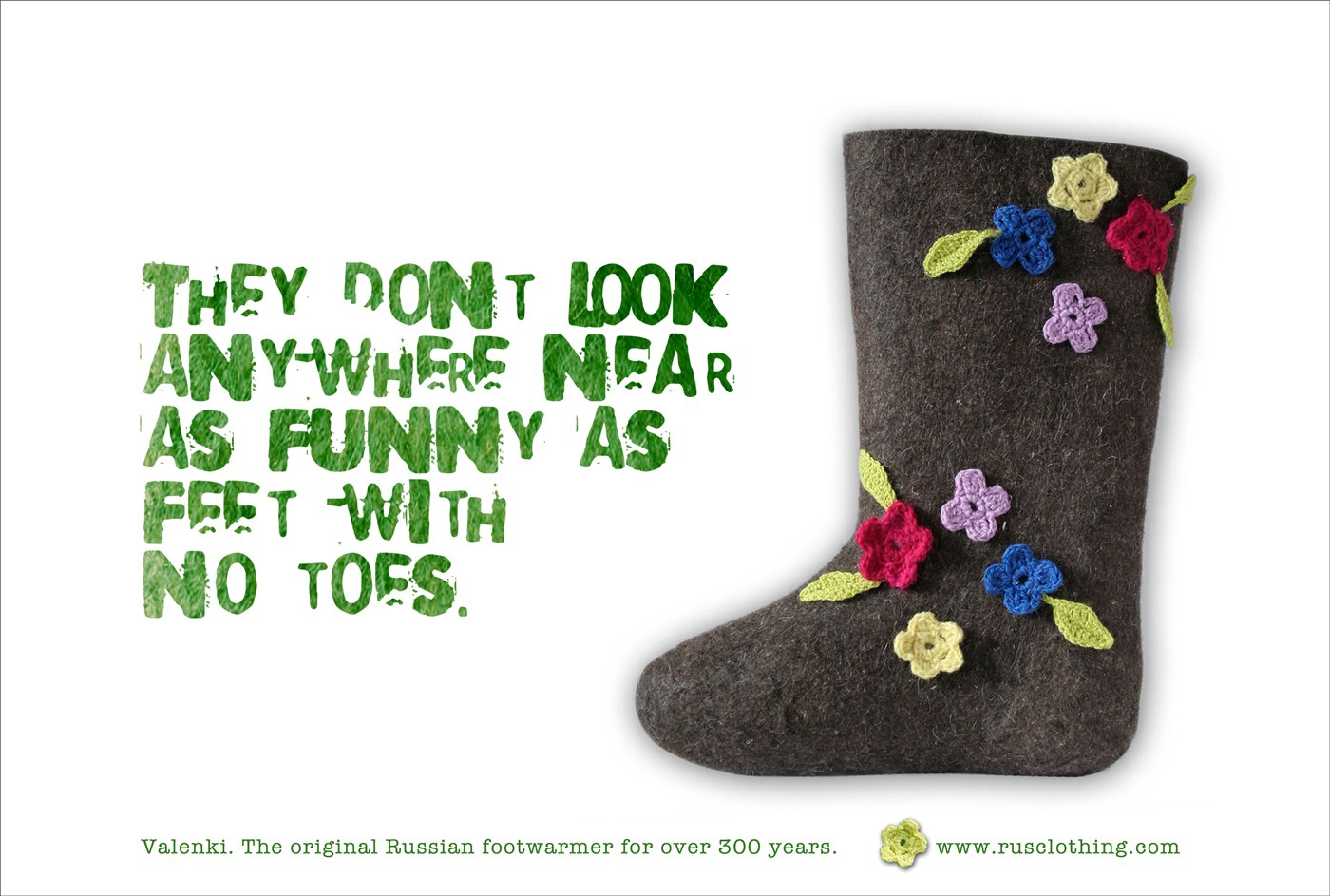 Valenki footwarmer ad