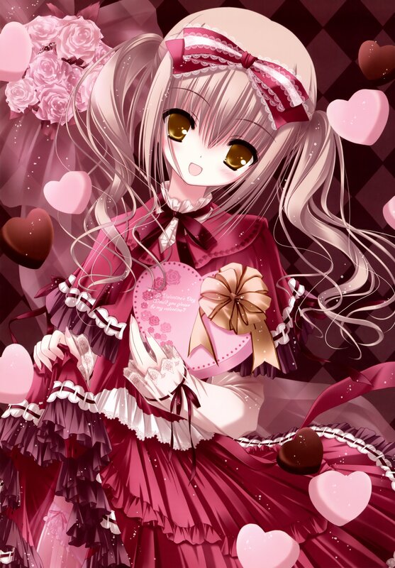 Valentine's Day anime girl