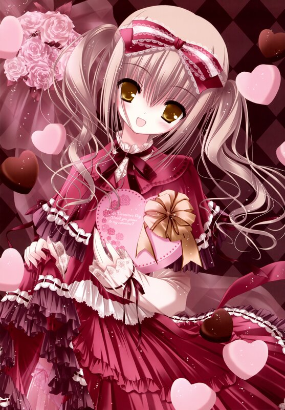 Valentine's Day anime girl
