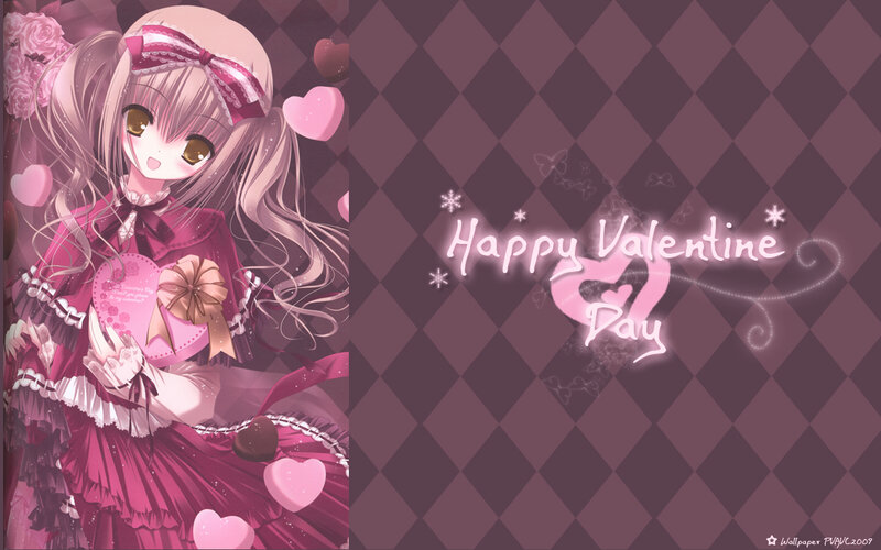 Valentine's Day anime girl