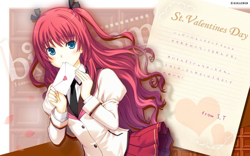 Valentine's Day anime girl