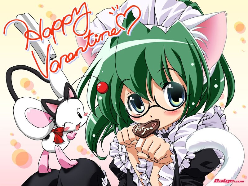 Valentine's Day anime girl