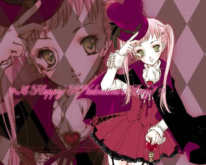 Valentine's Day anime girl