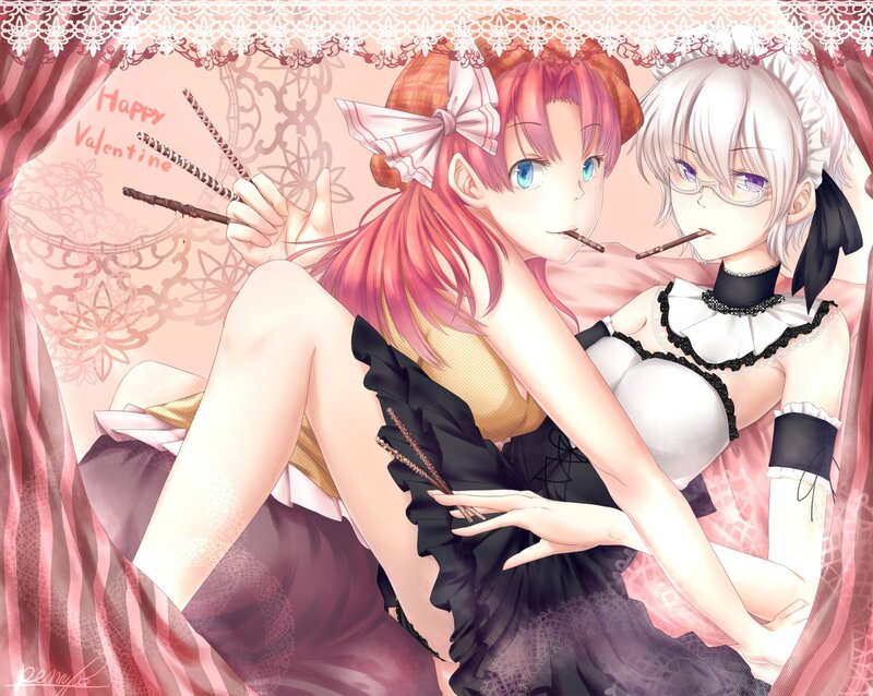 Valentine's Day anime girls