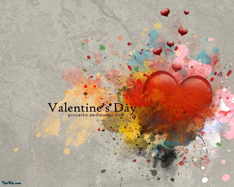 Valentine's Day art with hearts