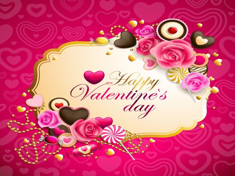 Valentine's Day Card — Pink, Festive
