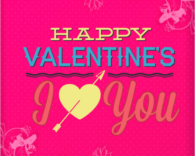 Valentine's Day Card — Pink, Festive, Vector Art