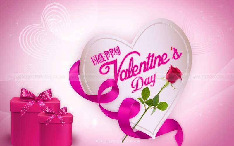 Valentine's Day Card — Pink, Romantic, Digital Art, Gift Boxes