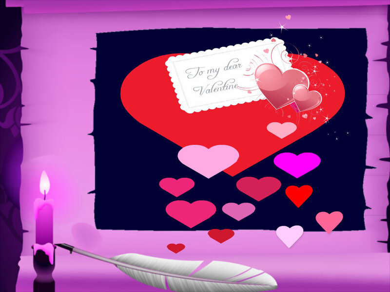 Valentine's Day Card — Purple, Romantic