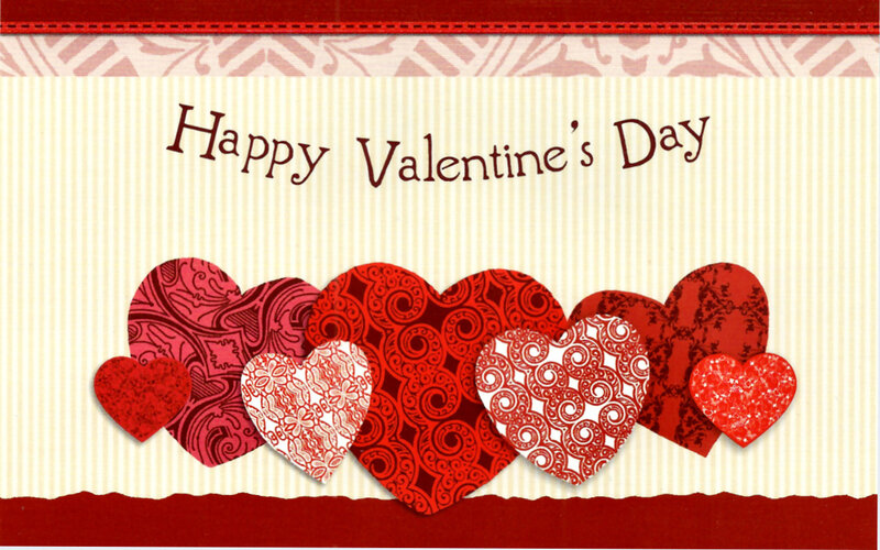 Valentine's Day Card — Red, Festive, Illustration