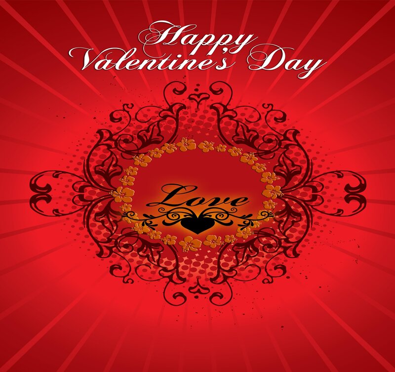 Valentine's Day Card — Red, Romantic, Illustration, Heart