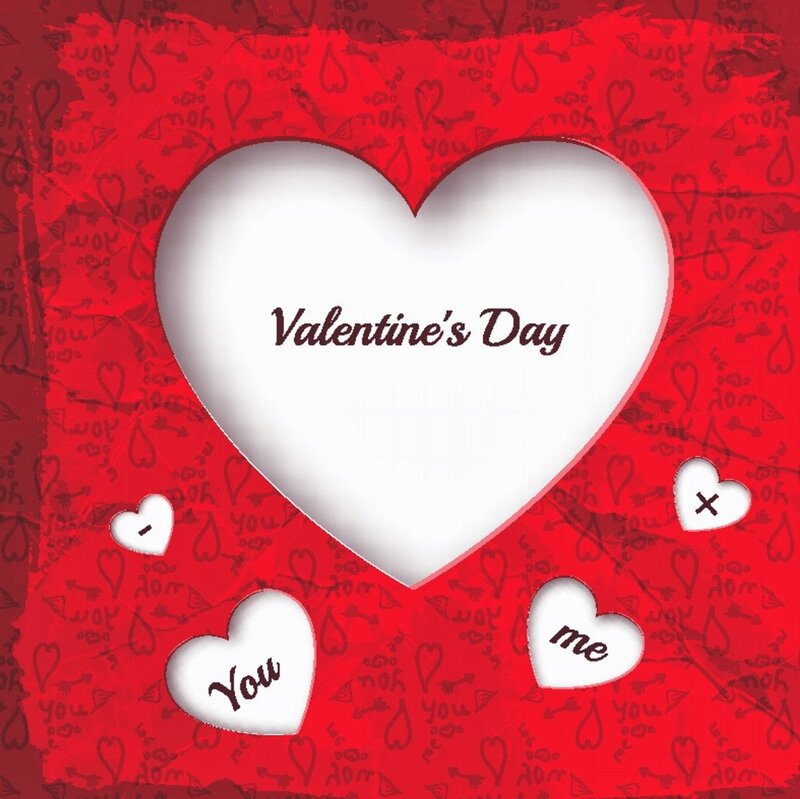 Valentine's Day Card — Red, Romantic, Illustration