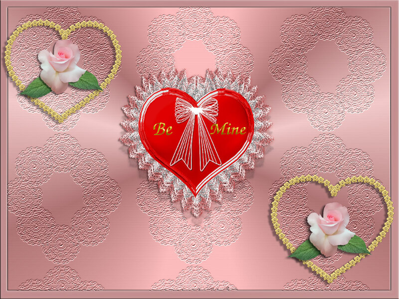 Valentine's Day card with hearts
