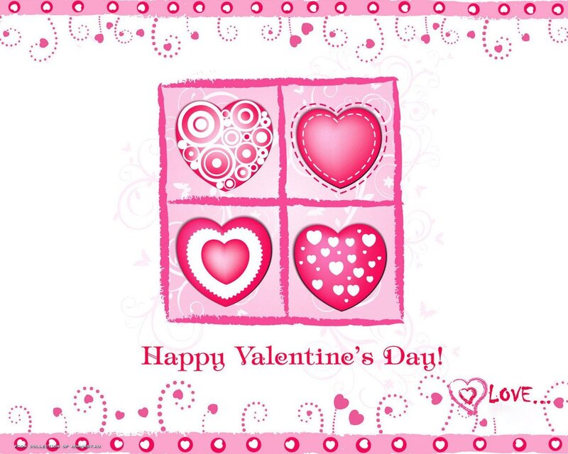 Valentine's Day card with hearts