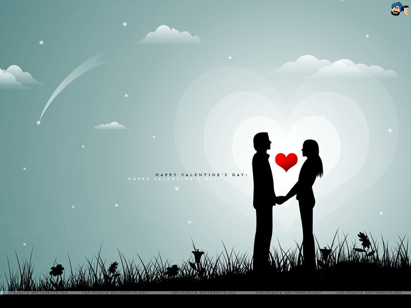 Valentine's Day couple silhouette