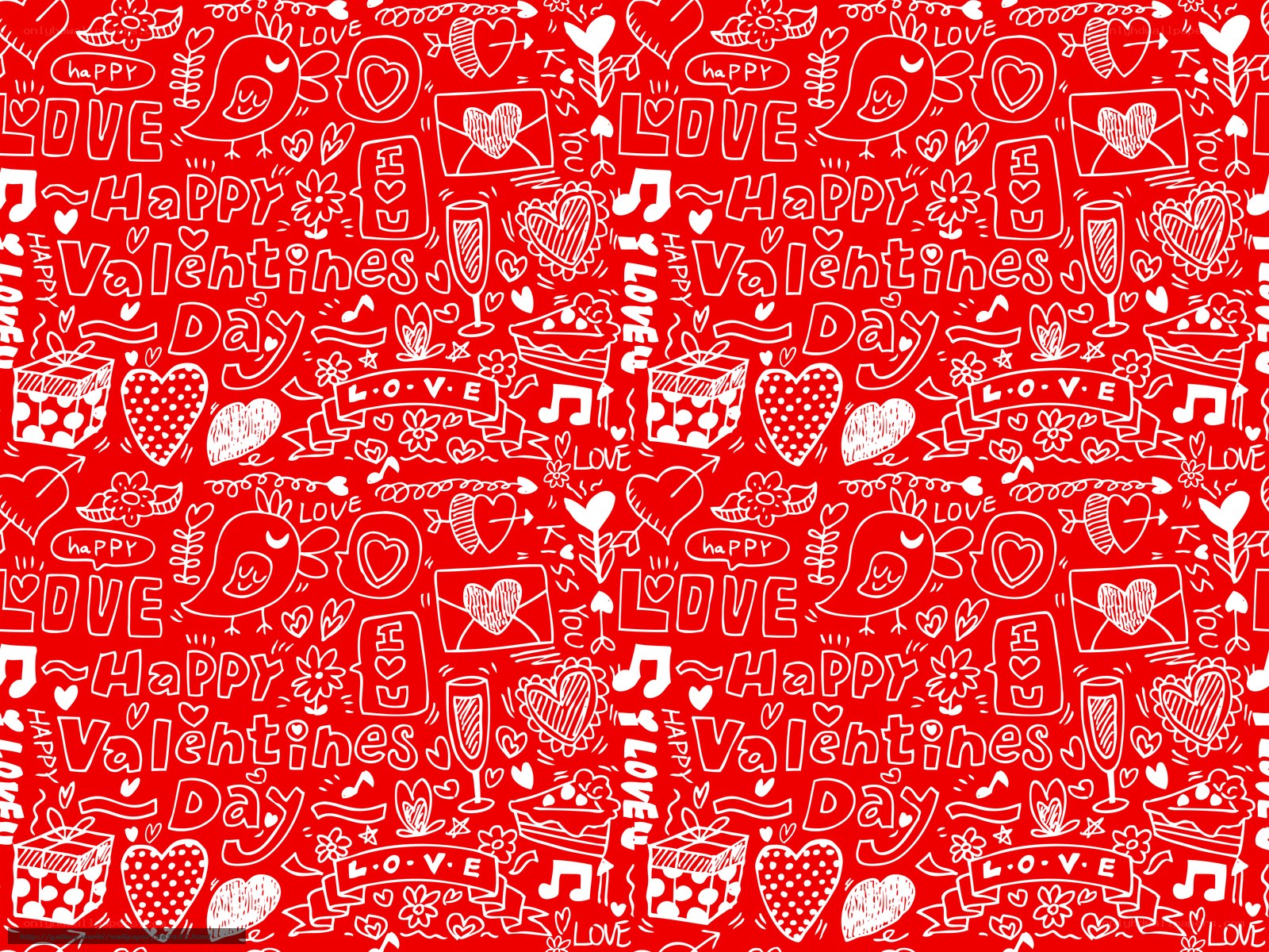 Valentine's Day doodle pattern