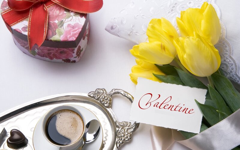 Valentine's Day gift and coffee