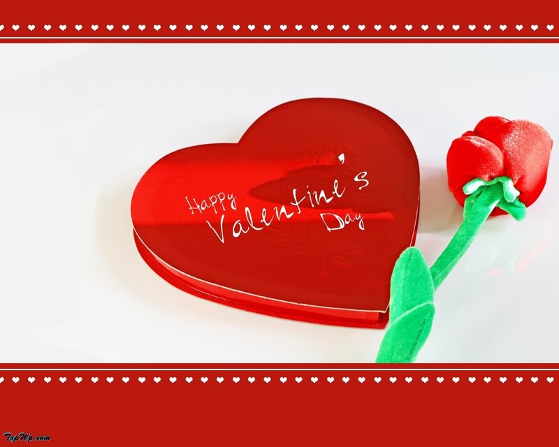 Valentine's Day heart and rose