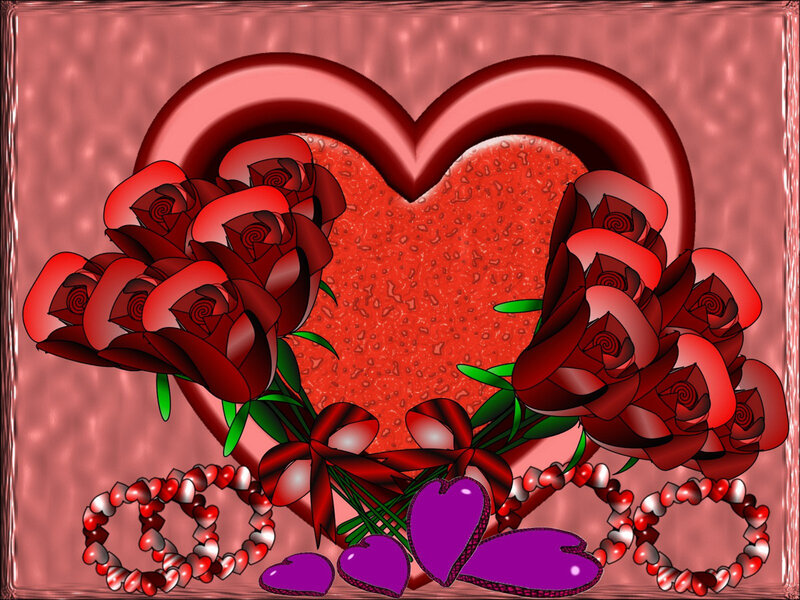Valentine's Day heart and roses