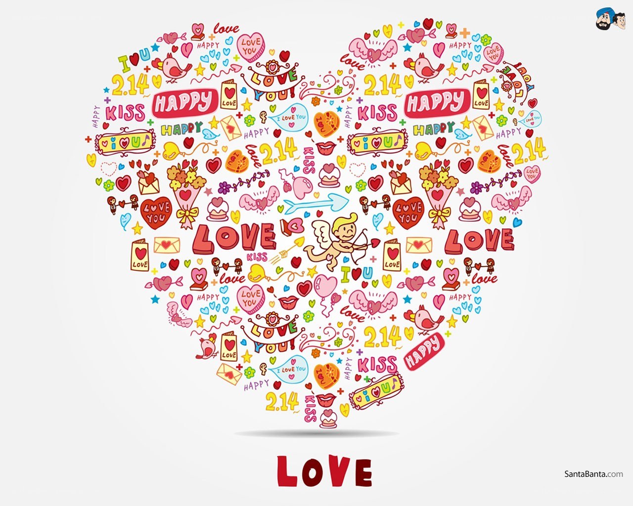 Valentine's Day heart collage