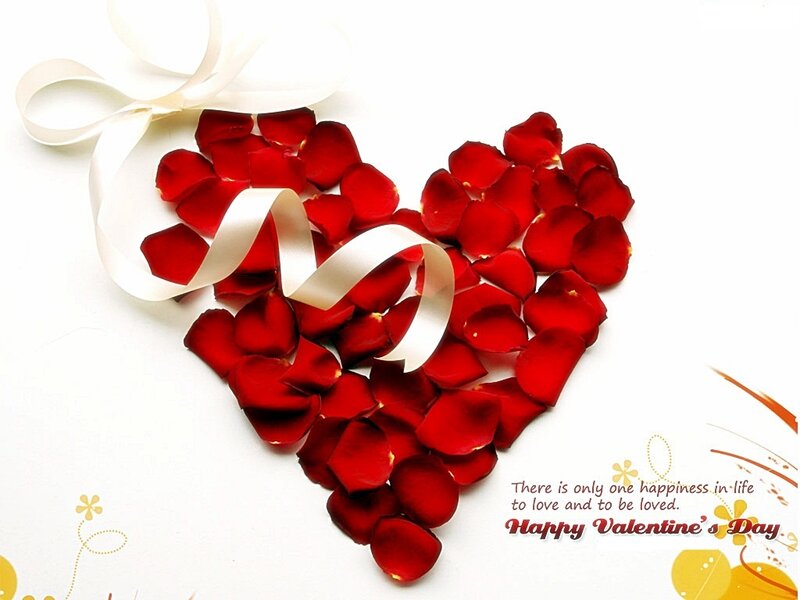 Valentine's Day heart with petals