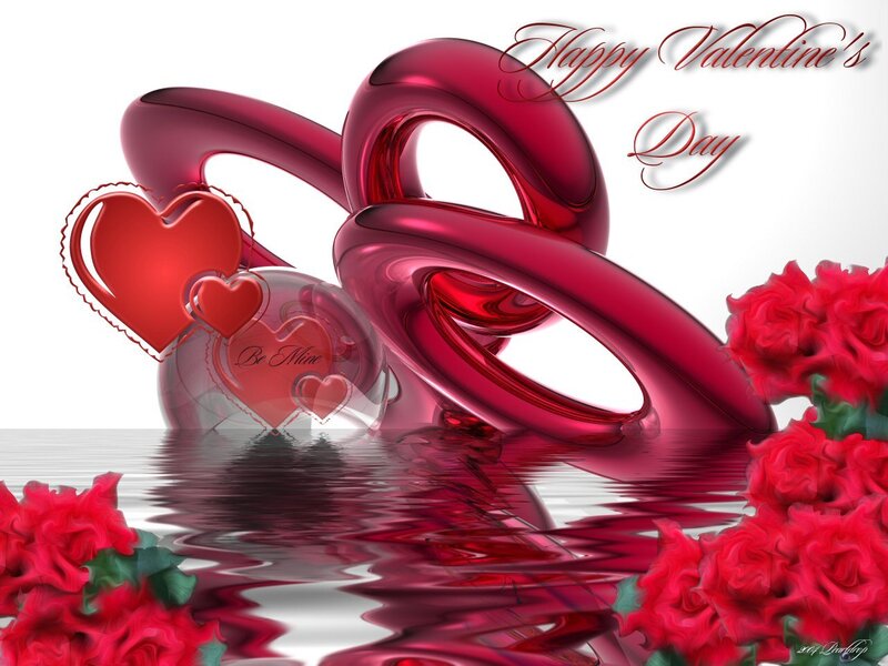 Valentine's Day hearts and roses