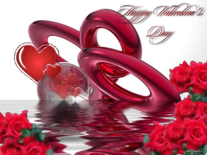 Valentine's Day hearts and roses