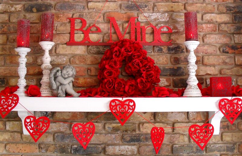 Valentine's Day Mantel