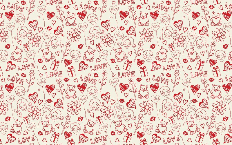 Valentine's Day Pattern — Red