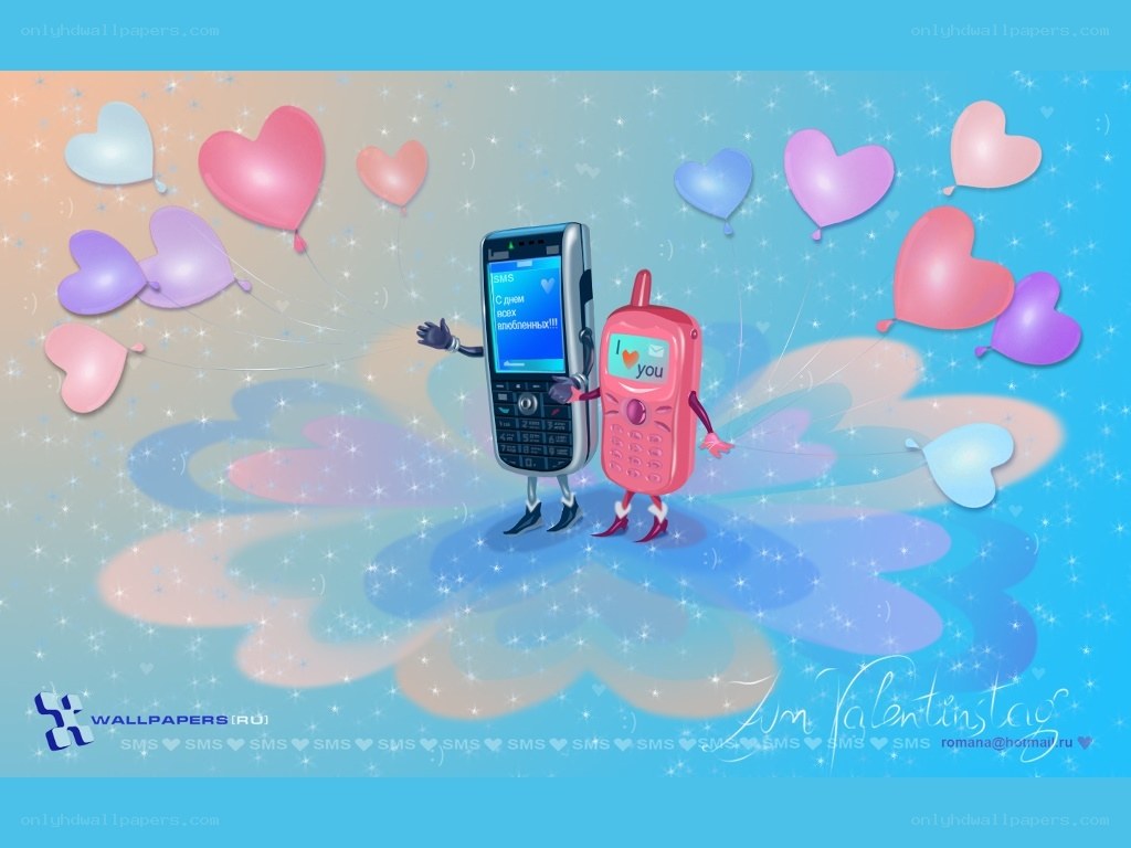 Valentine's Day phone characters