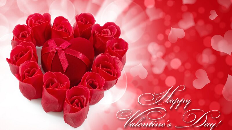 Valentine's Day roses and heart