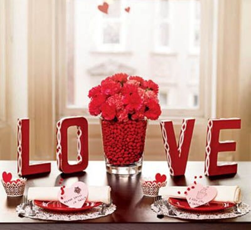 Valentine's Day Table Setting — Red, Romantic, Afternoon