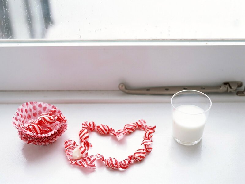 Valentine's Day treats on windowsill
