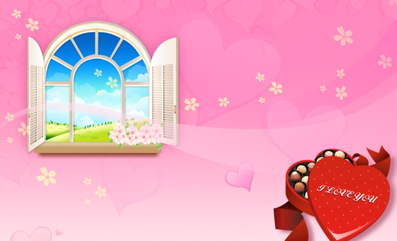 Valentine's Day window scene