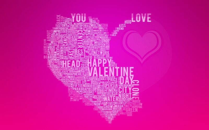 Valentine's Day word art