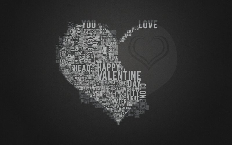 Valentine's Day word art heart