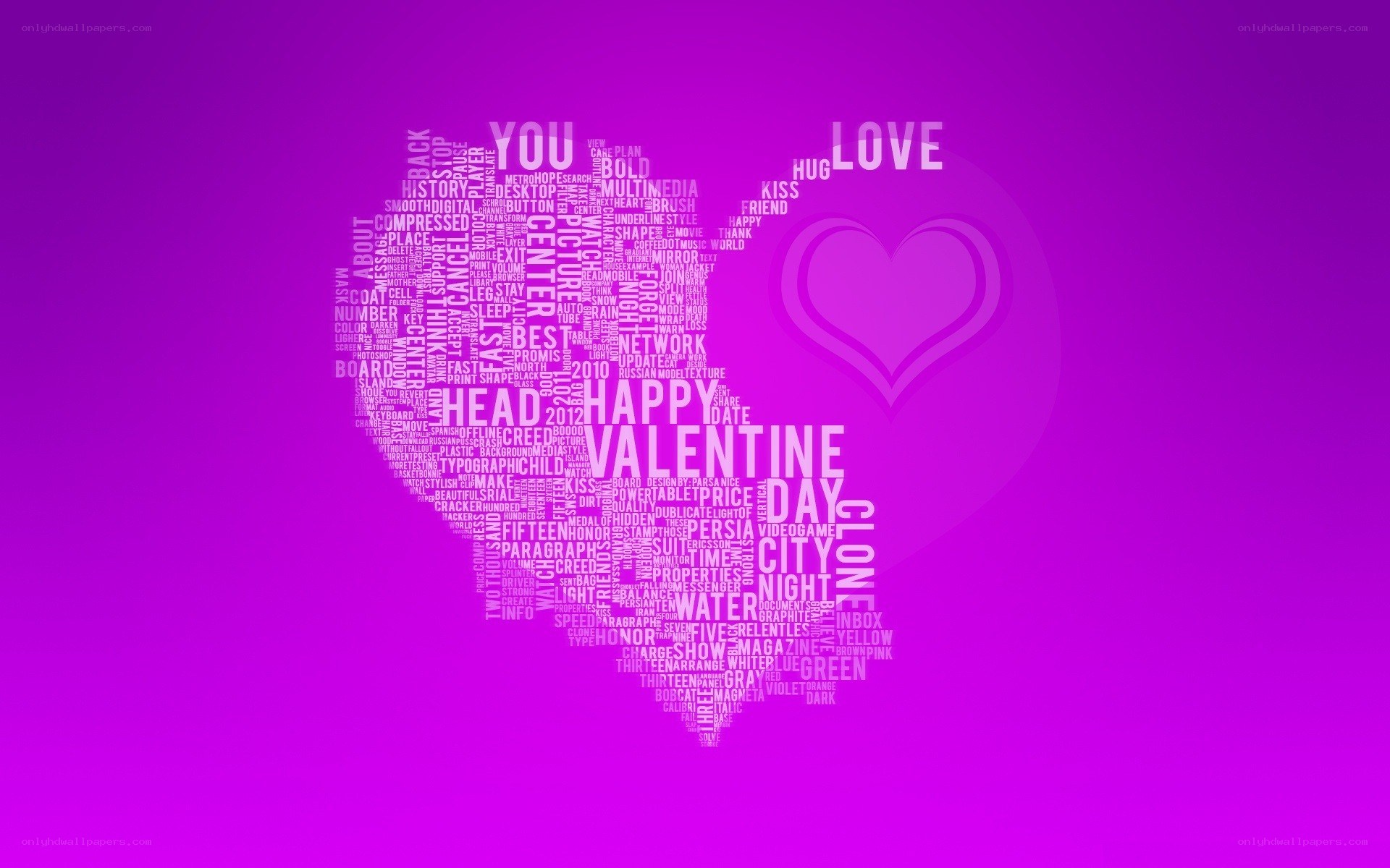 Valentine's Day word cloud heart