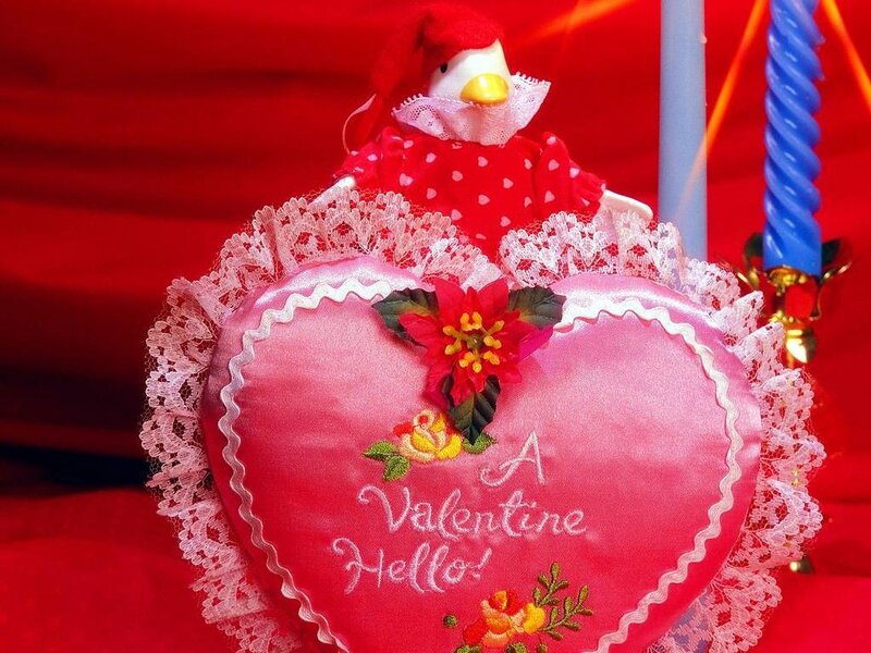 Valentine's heart with doll