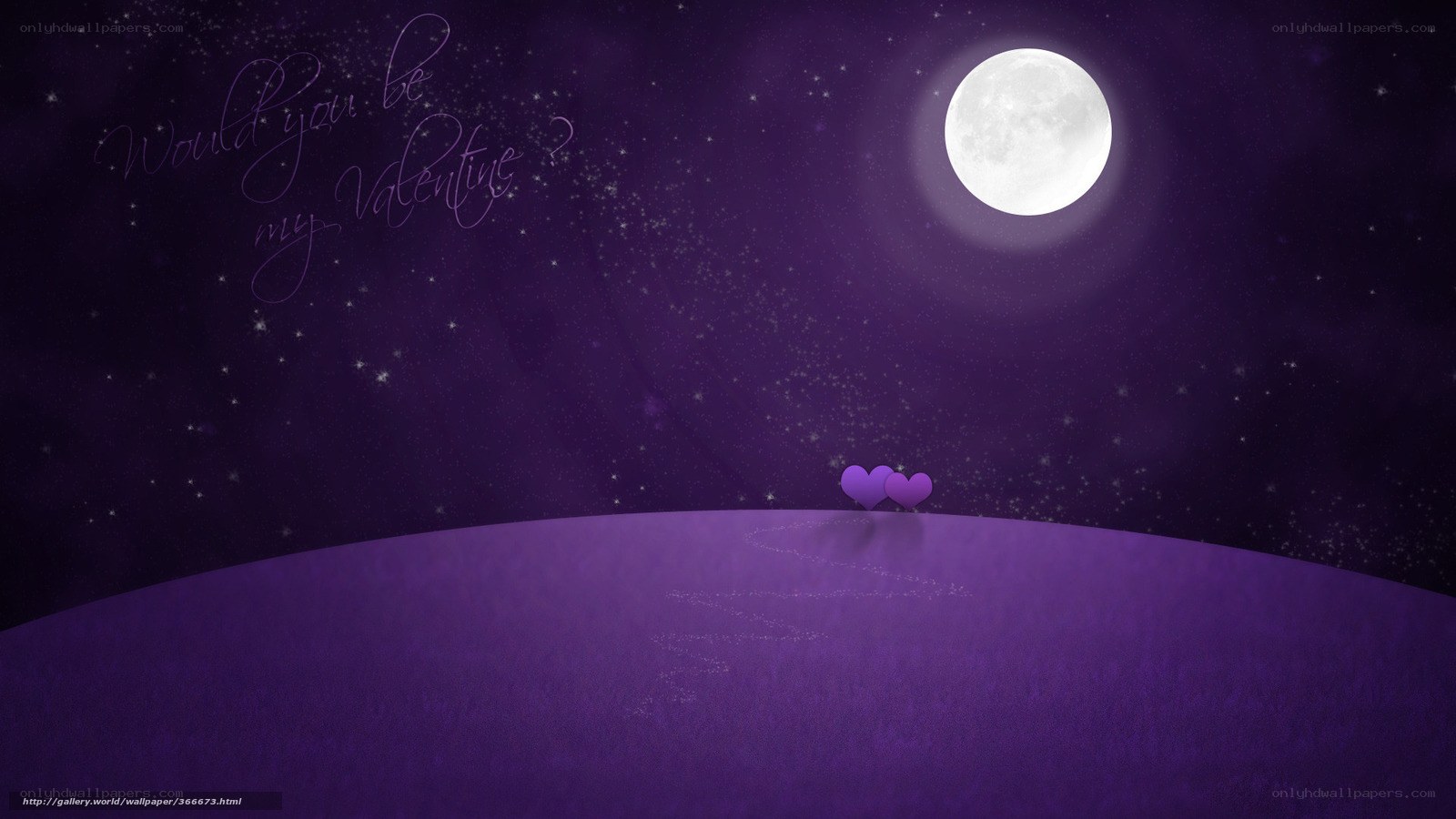Valentine's moonlit scene