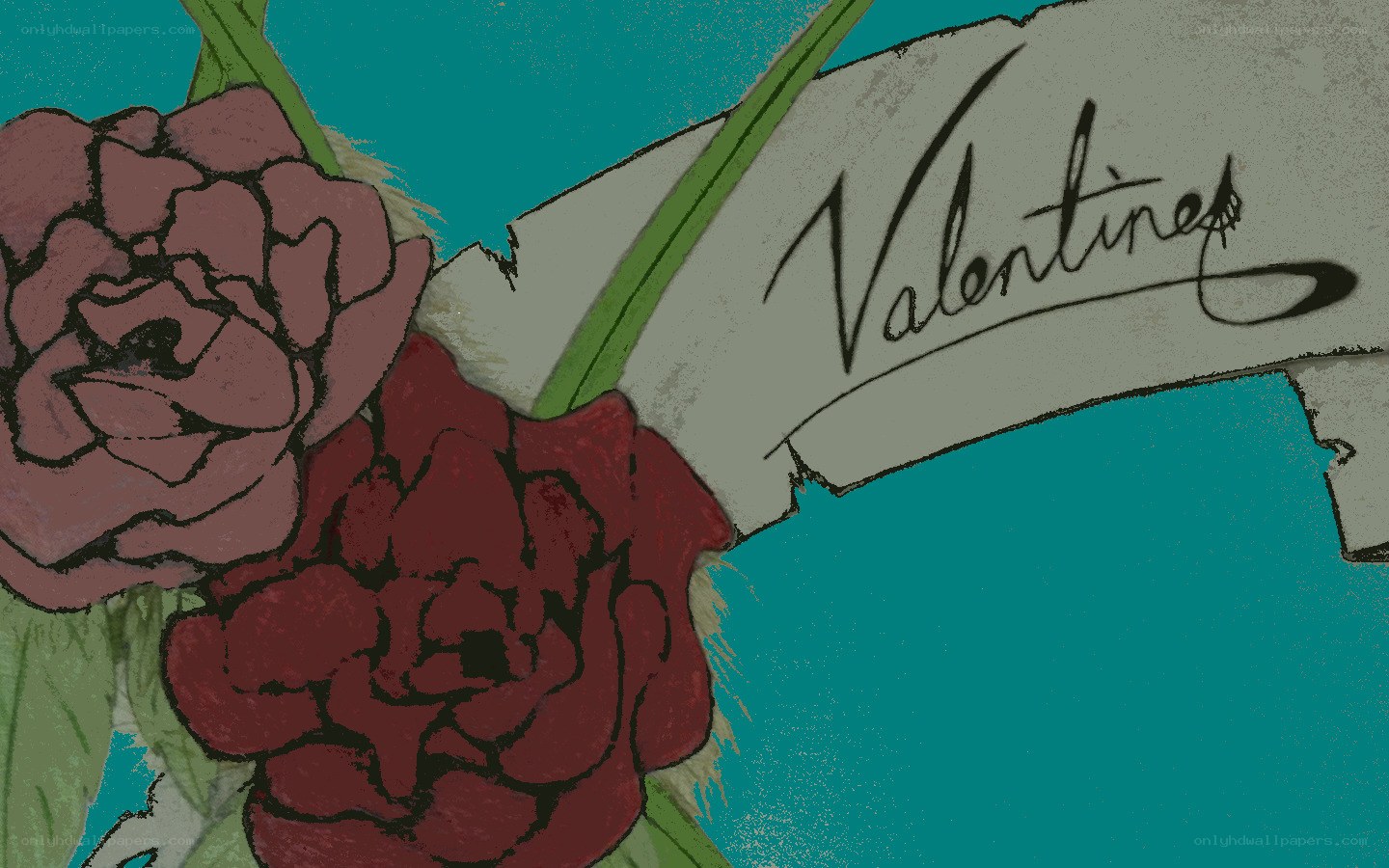 Valentine's roses illustration