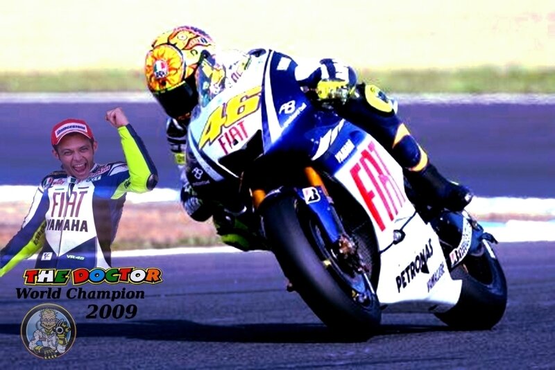 Valentino Rossi celebrates 2009 championship