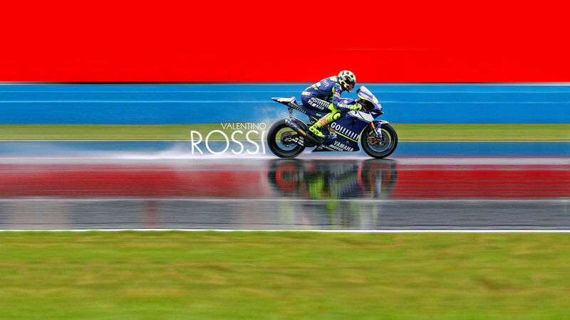 Valentino Rossi racing on track