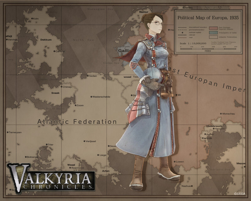 Valkyria Chronicles character on map